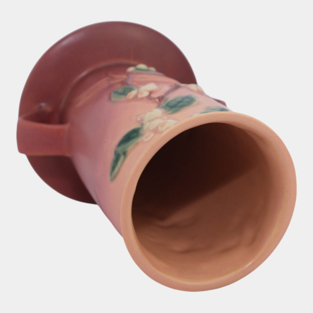 Roseville Snowberry Trial Glaze Pink 1947 Mid Century Modern Pottery Vase 1V1-8 - Just Art Pottery