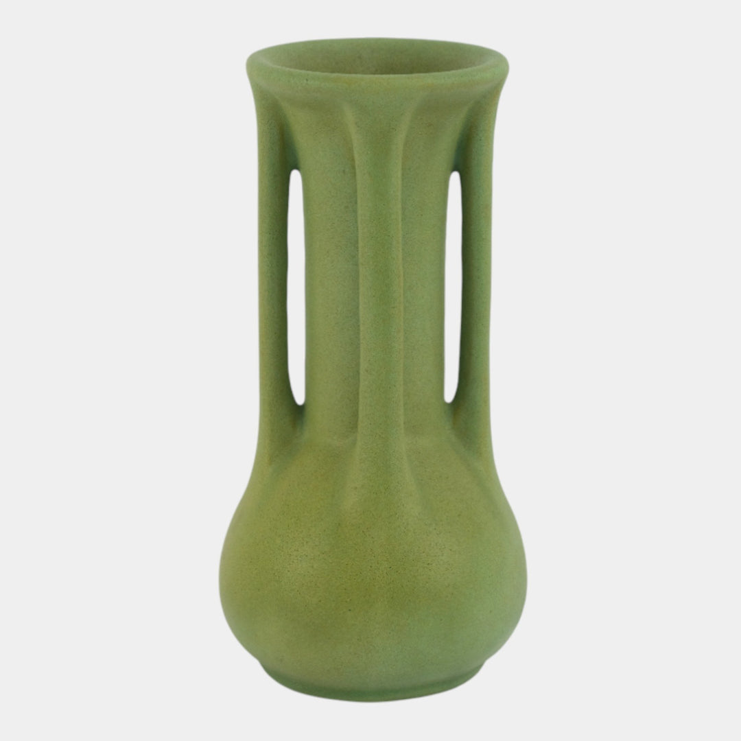 Teco Matte Green Vintage Arts And Crafts Pottery Four Handled Ceramic Vase 405