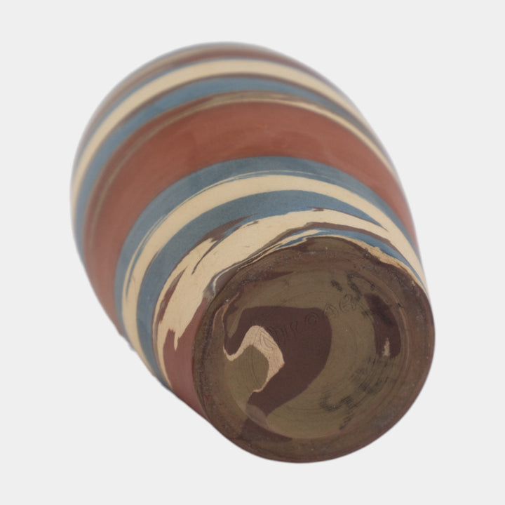 Niloak Mission Swirl Vintage Hand Made Art Pottery Blue Brown Vase