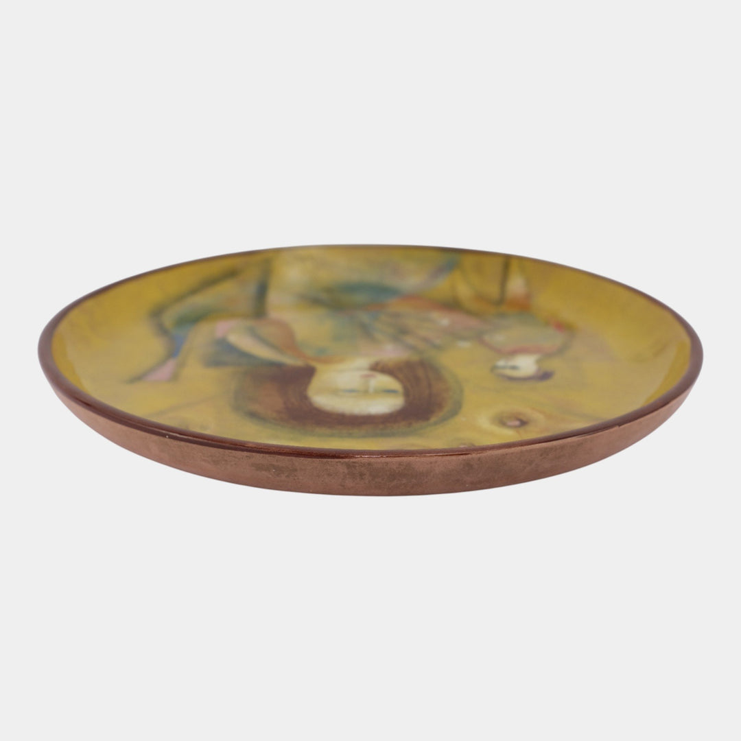 Pillin Studio Mid Century Modern Art Pottery Large Modernist Figural Plate