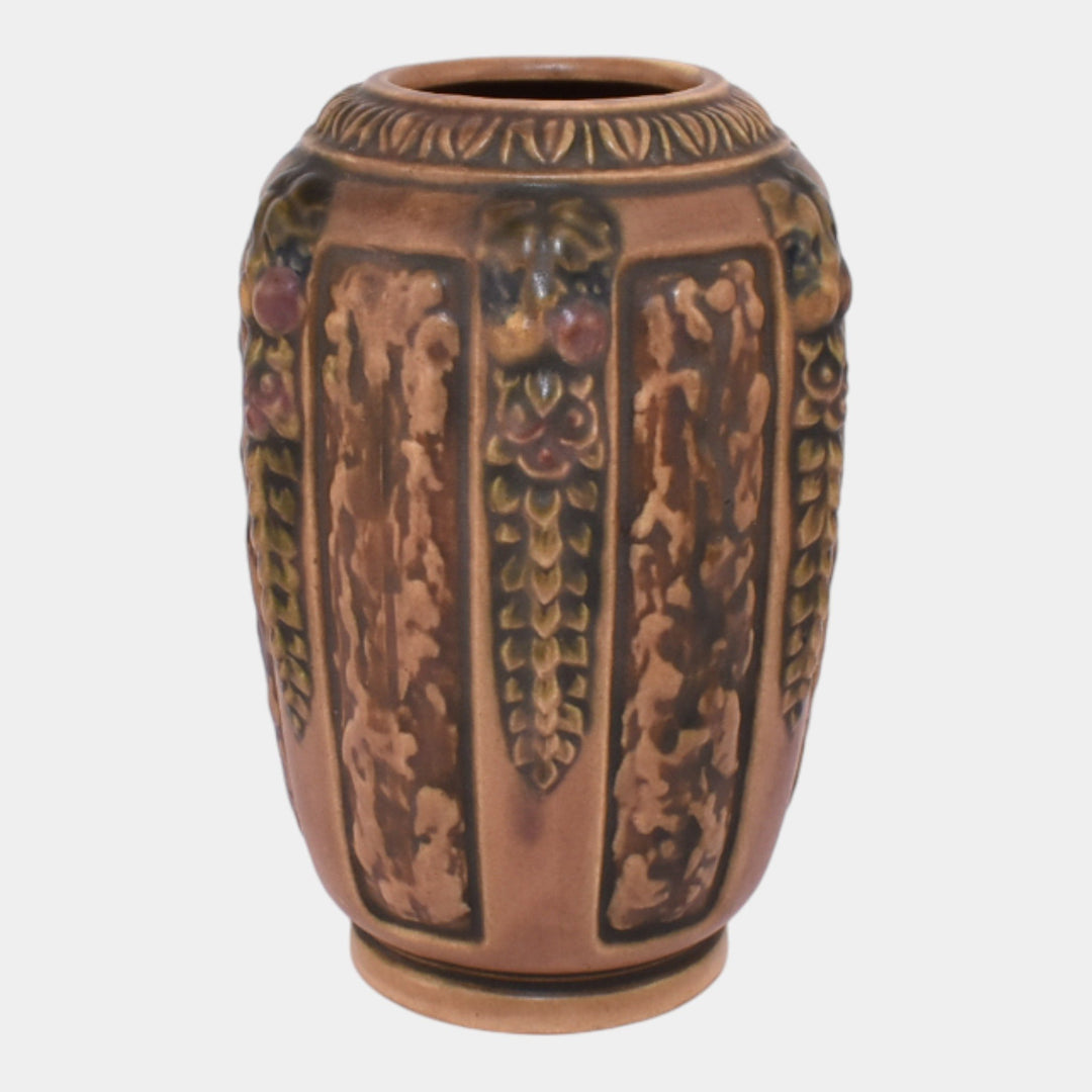 Roseville Florentine I Brown 1924 Art Pottery Ceramic Vase 229-6