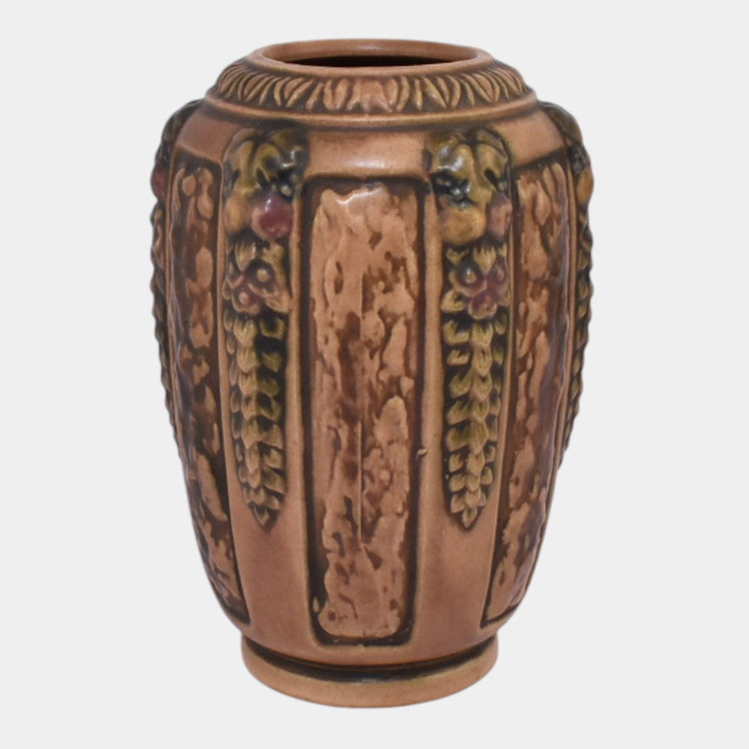 Roseville Florentine I Brown 1924 Art Pottery Ceramic Vase 229-6