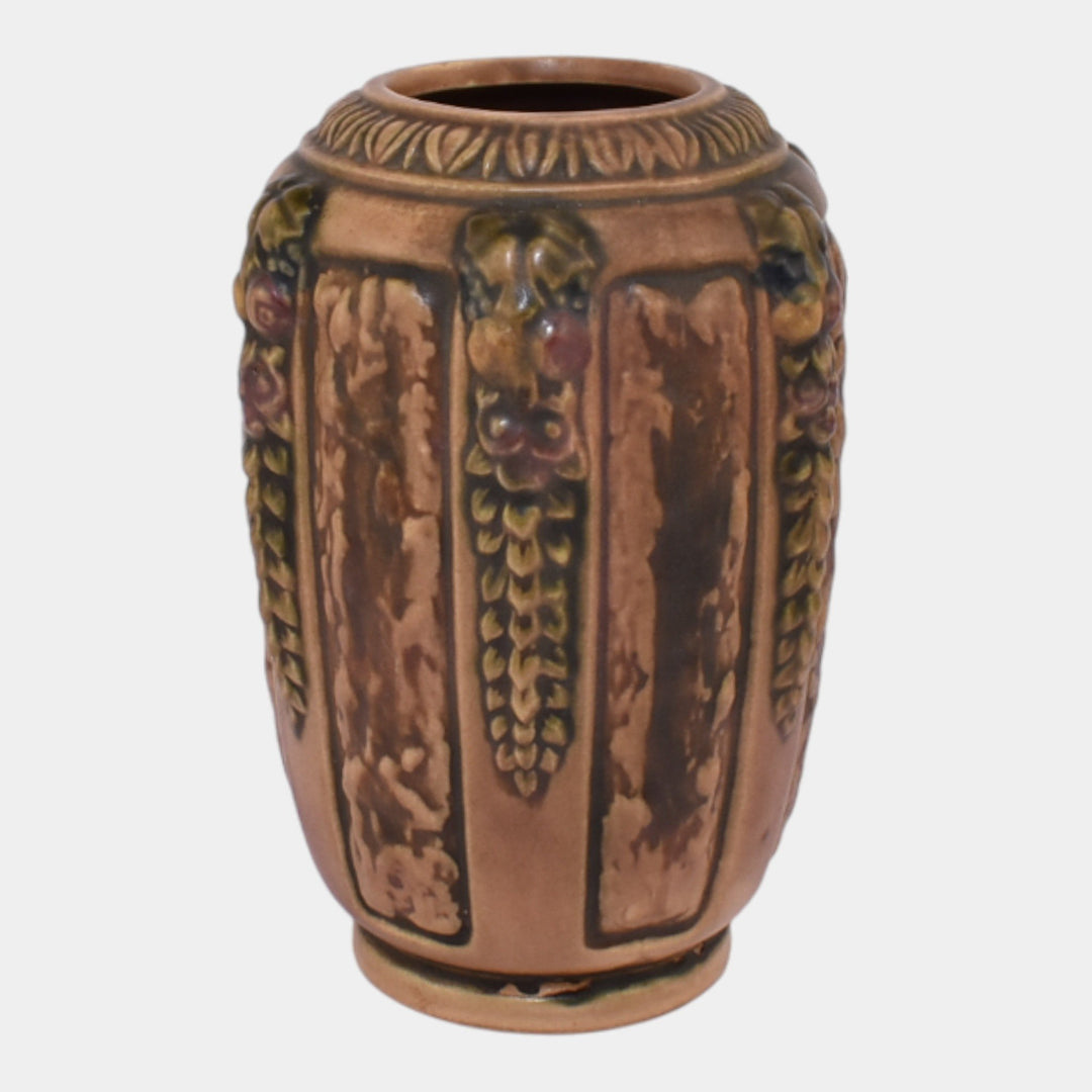 Roseville Florentine I Brown 1924 Art Pottery Ceramic Vase 229-6