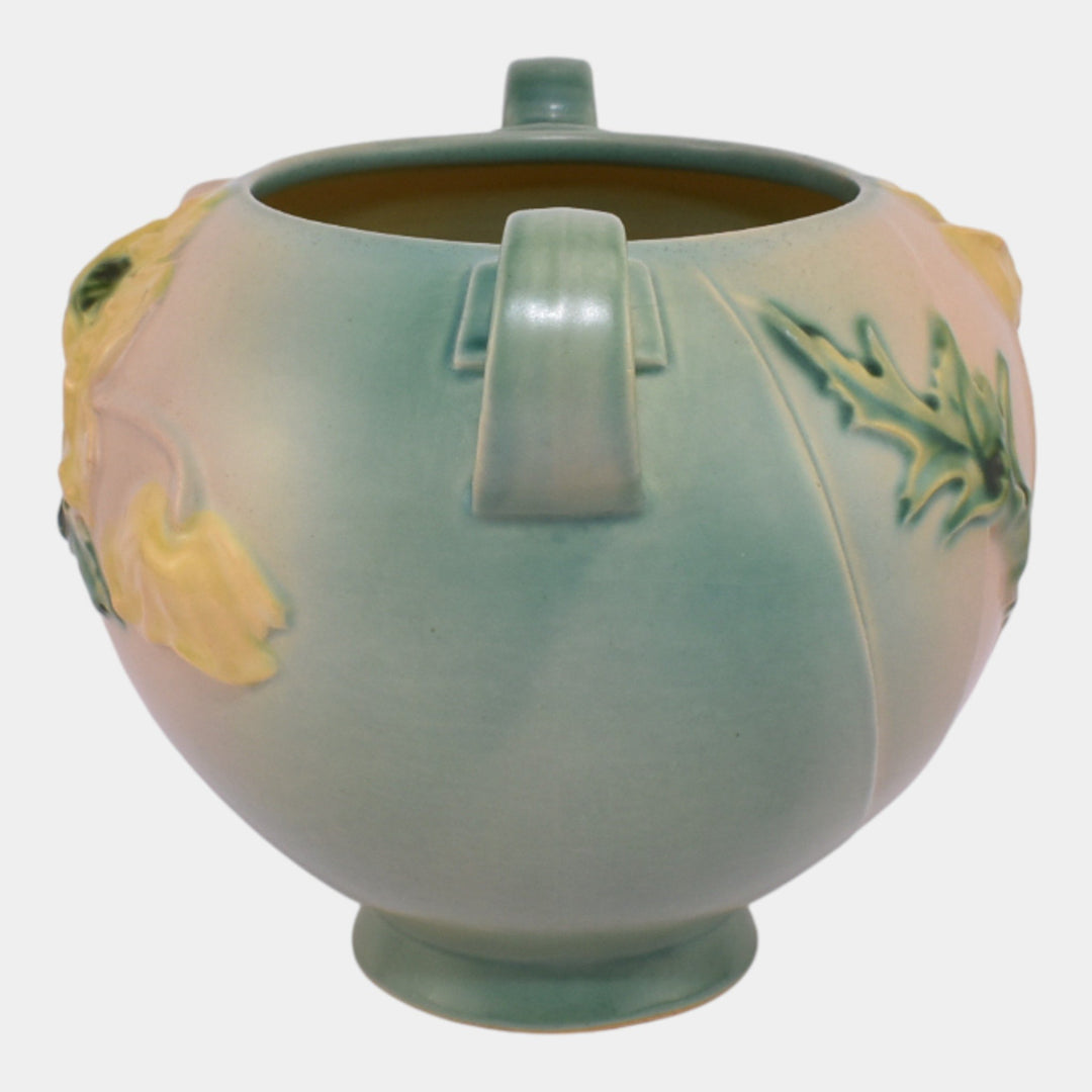 Roseville Poppy Green 1938 Vintage Art Deco Pottery Ceramic Flower Vase 335-6