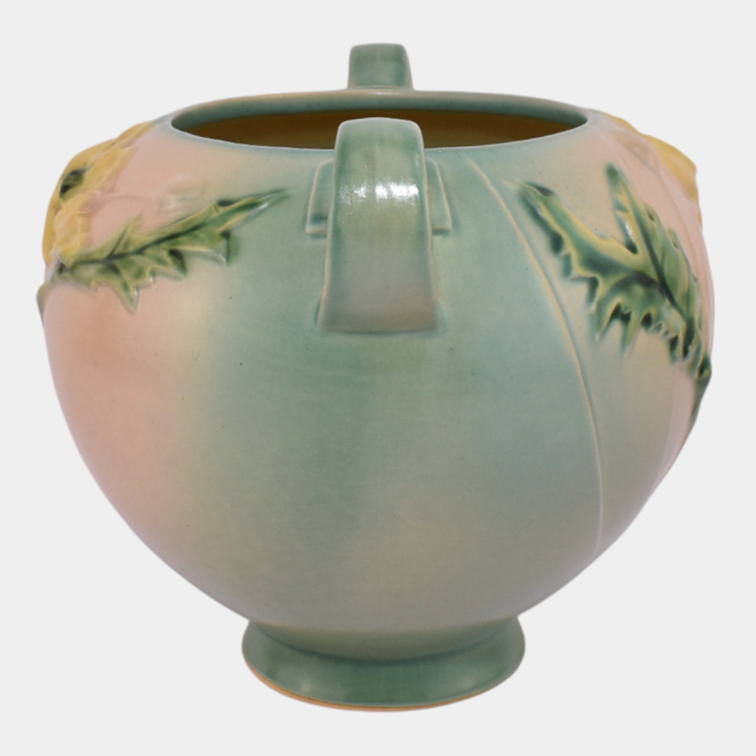 Roseville Poppy Green 1938 Vintage Art Deco Pottery Ceramic Flower Vase 335-6