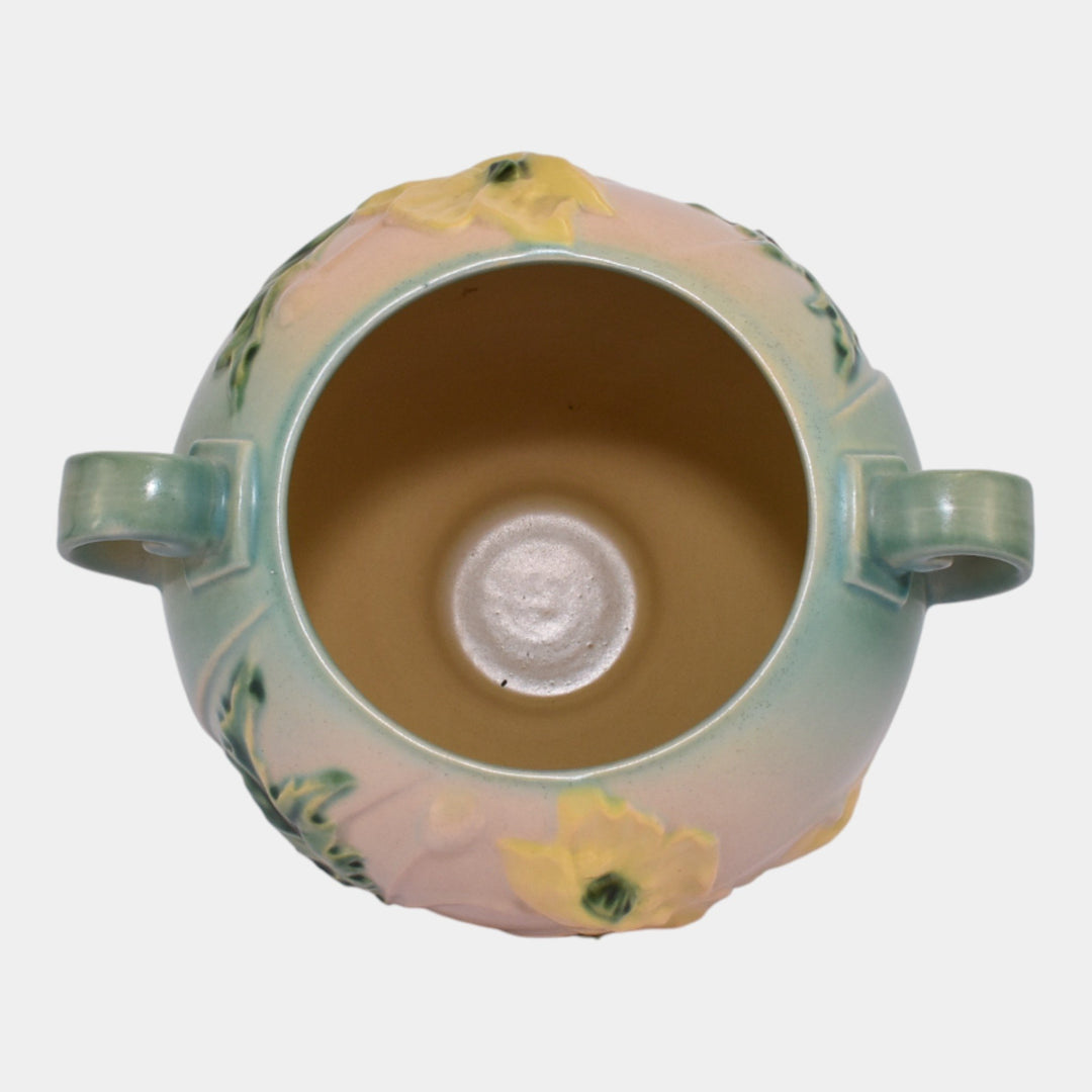 Roseville Poppy Green 1938 Vintage Art Deco Pottery Ceramic Flower Vase 335-6