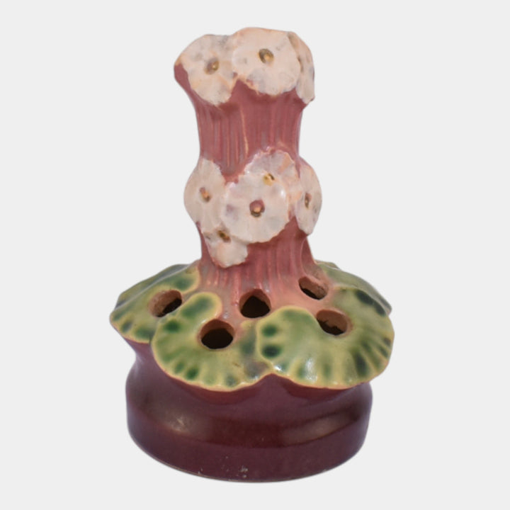 Roseville Primrose Pink 1936 Vintage Art Deco Pottery Ceramic Flower Frog 22
