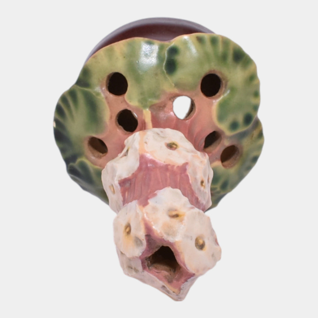 Roseville Primrose Pink 1936 Vintage Art Deco Pottery Ceramic Flower Frog 22