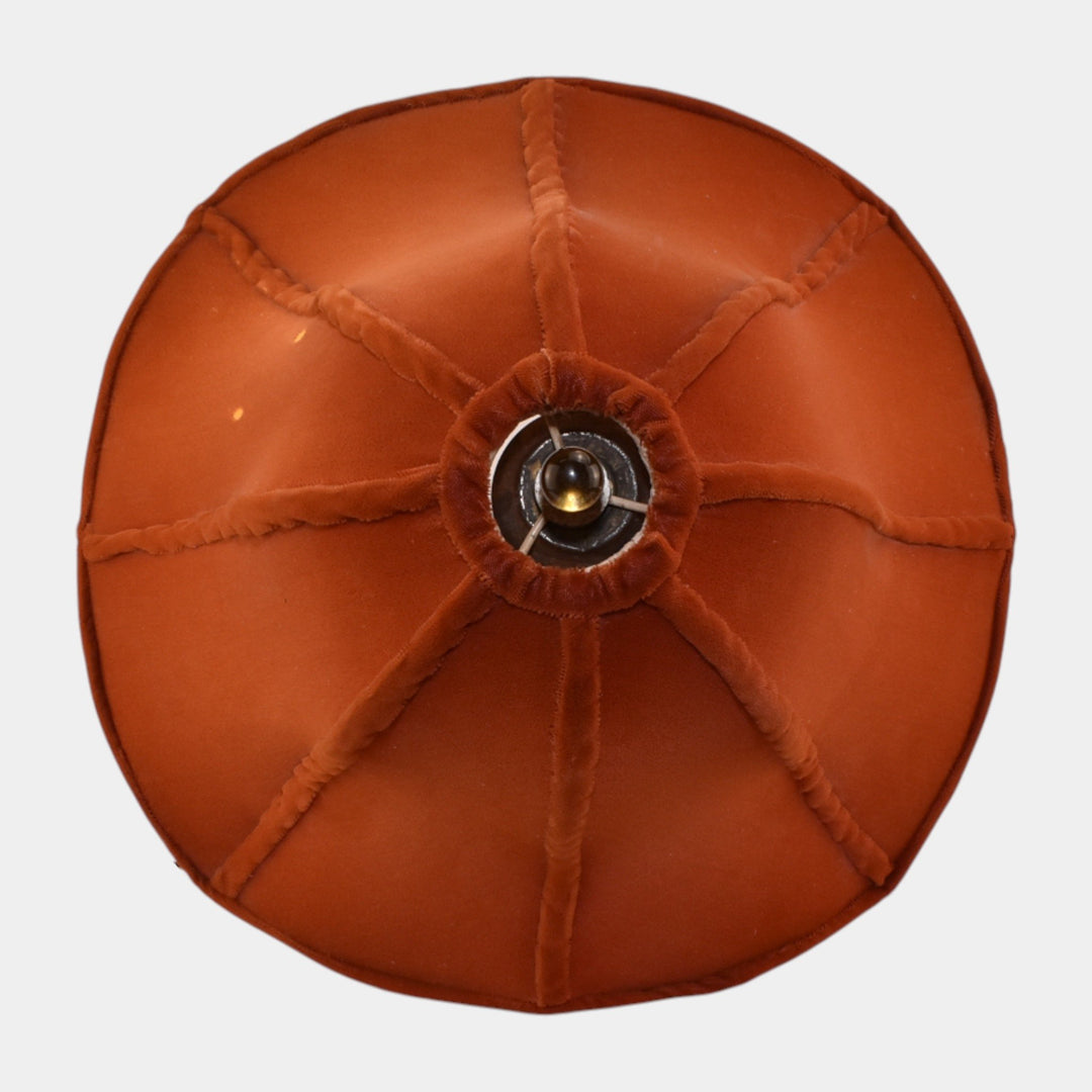 Roseville 1930s Arts And Crafts Pottery Brown Green Folded Leaf Lamp With Shade