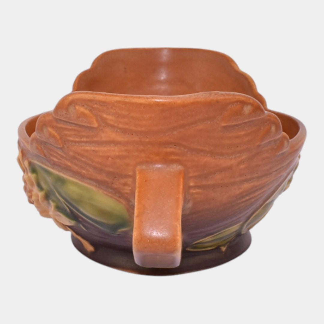 Roseville Water Lily Brown 1943 Vintage Art Pottery Ceramic Bowl 439-6