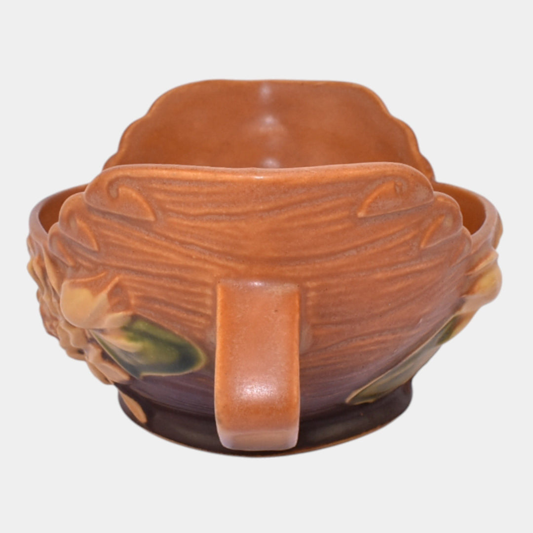 Roseville Water Lily Brown 1943 Vintage Art Pottery Ceramic Bowl 439-6