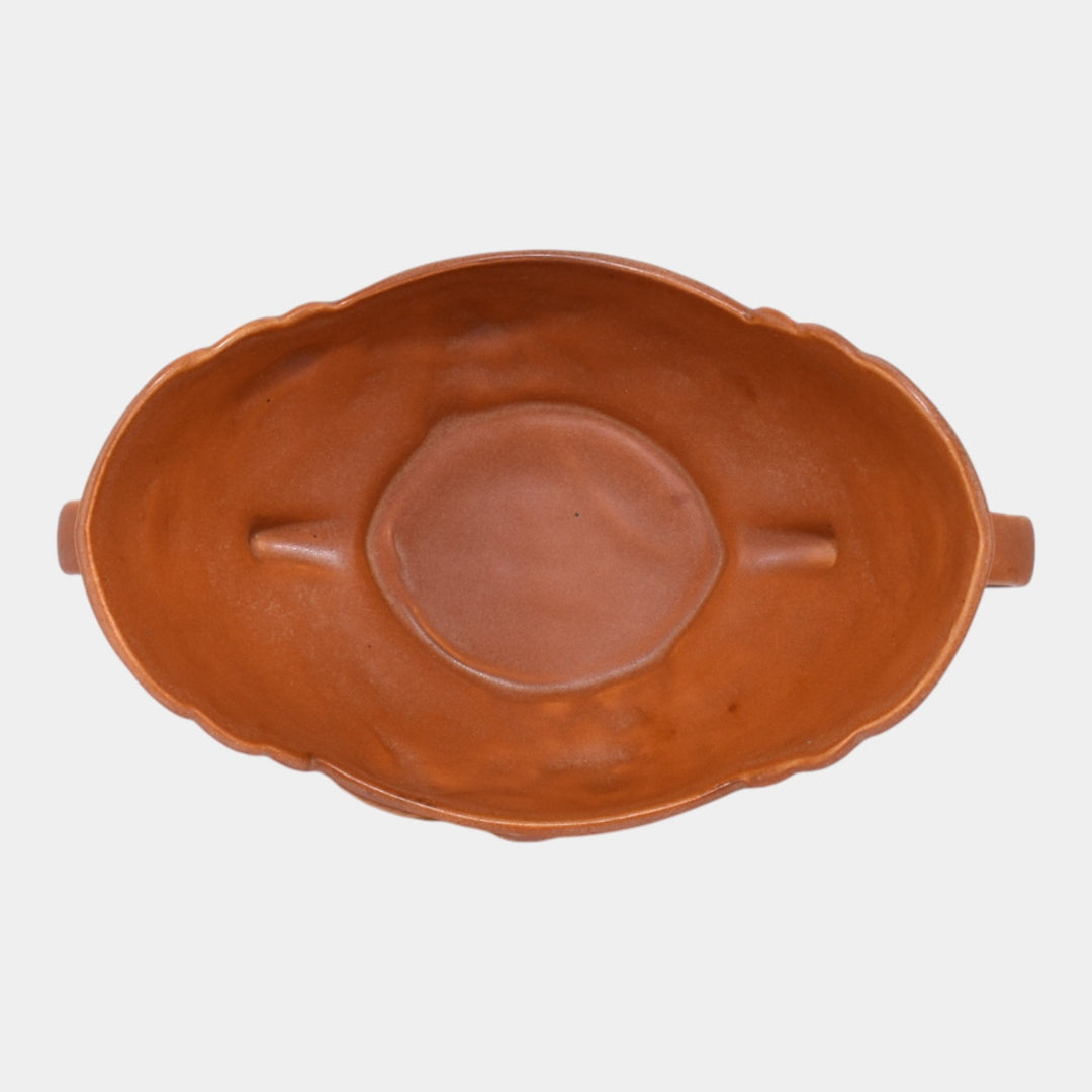 Roseville Water Lily Brown 1943 Vintage Art Pottery Ceramic Bowl 439-6