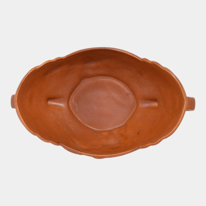 Roseville Water Lily Brown 1943 Vintage Art Pottery Ceramic Bowl 439-6