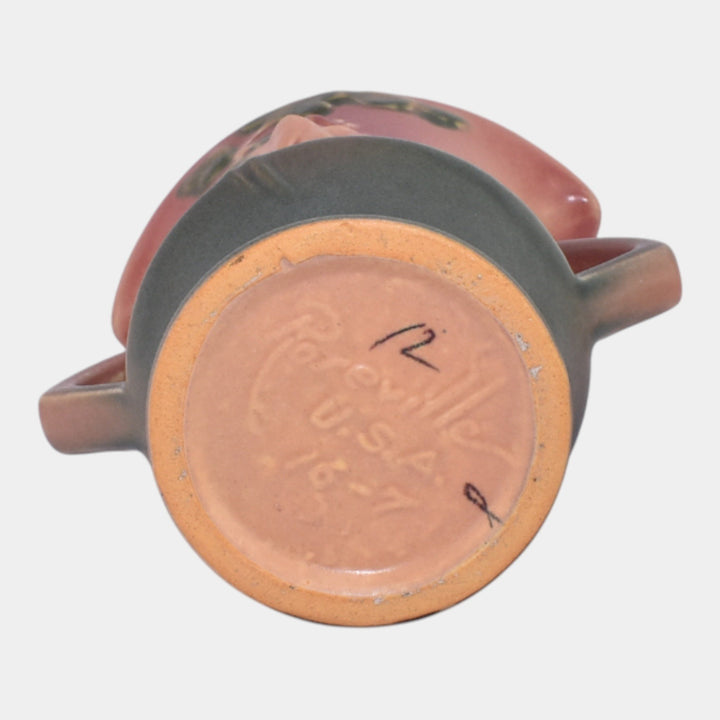 Roseville Columbine Pink 1941 Mid Century Modern Pottery Flower Vase 16-7