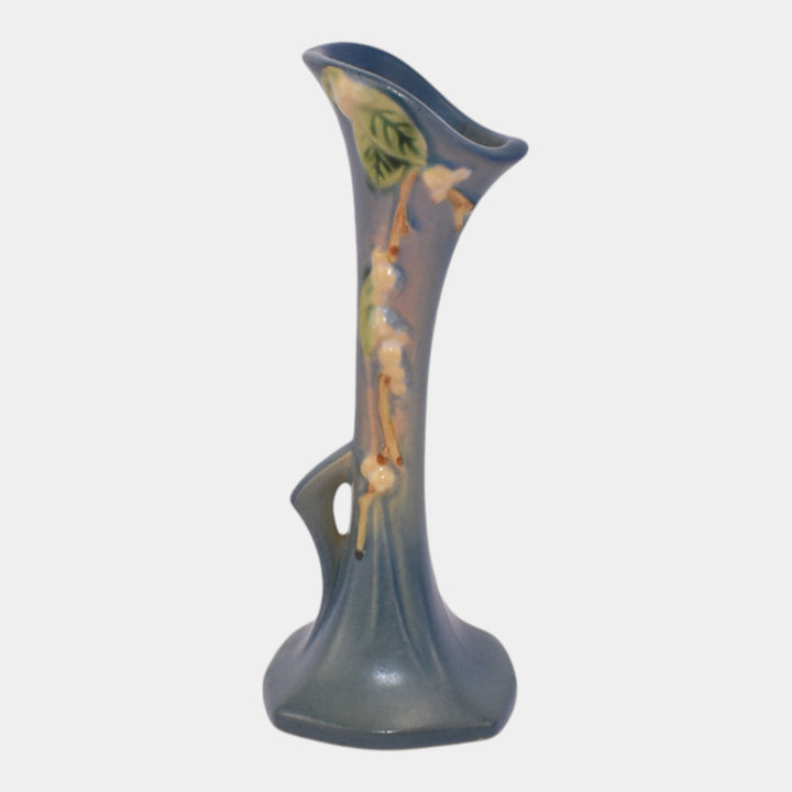Roseville Snowberry Blue 1947 Mid Century Modern Art Pottery Bud Vase 1BV-7