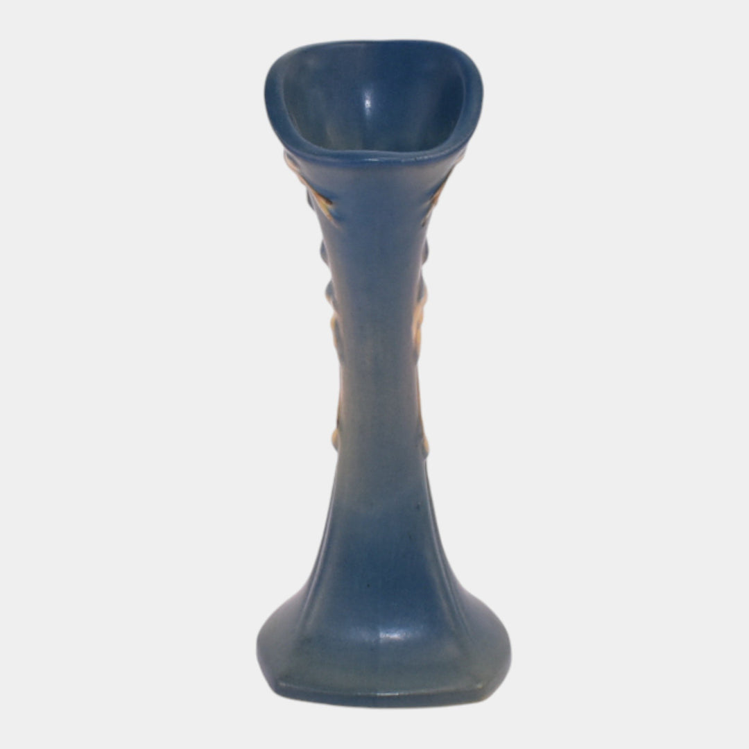 Roseville Snowberry Blue 1947 Mid Century Modern Art Pottery Bud Vase 1BV-7