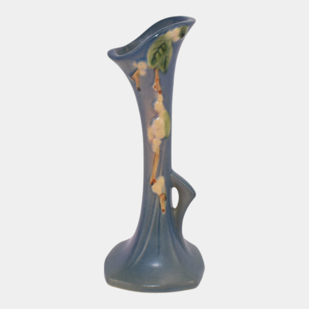 Roseville Snowberry Blue 1947 Mid Century Modern Art Pottery Bud Vase 1BV-7