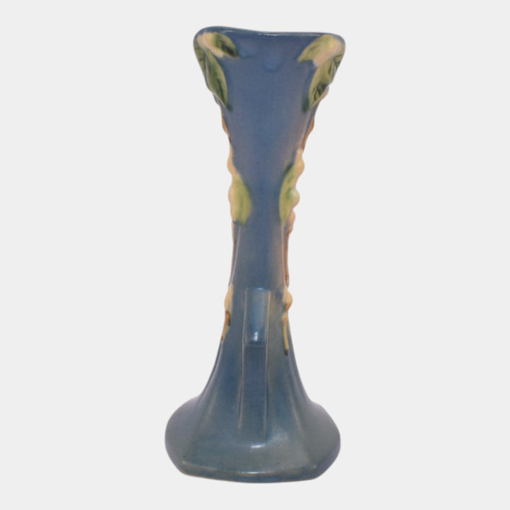 Roseville Snowberry Blue 1947 Mid Century Modern Art Pottery Bud Vase 1BV-7
