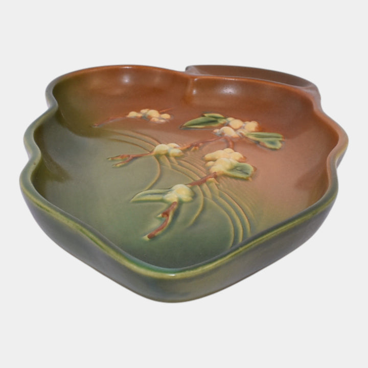 Roseville Snowberry Green 1947 Mid Century Modern Pottery Tray 1BL1-12