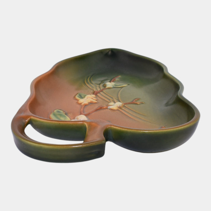 Roseville Snowberry Green 1947 Mid Century Modern Pottery Tray 1BL1-12