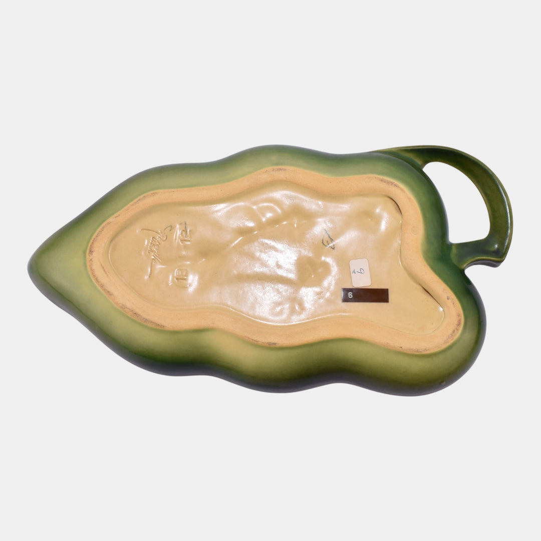 Roseville Snowberry Green 1947 Mid Century Modern Pottery Tray 1BL1-12