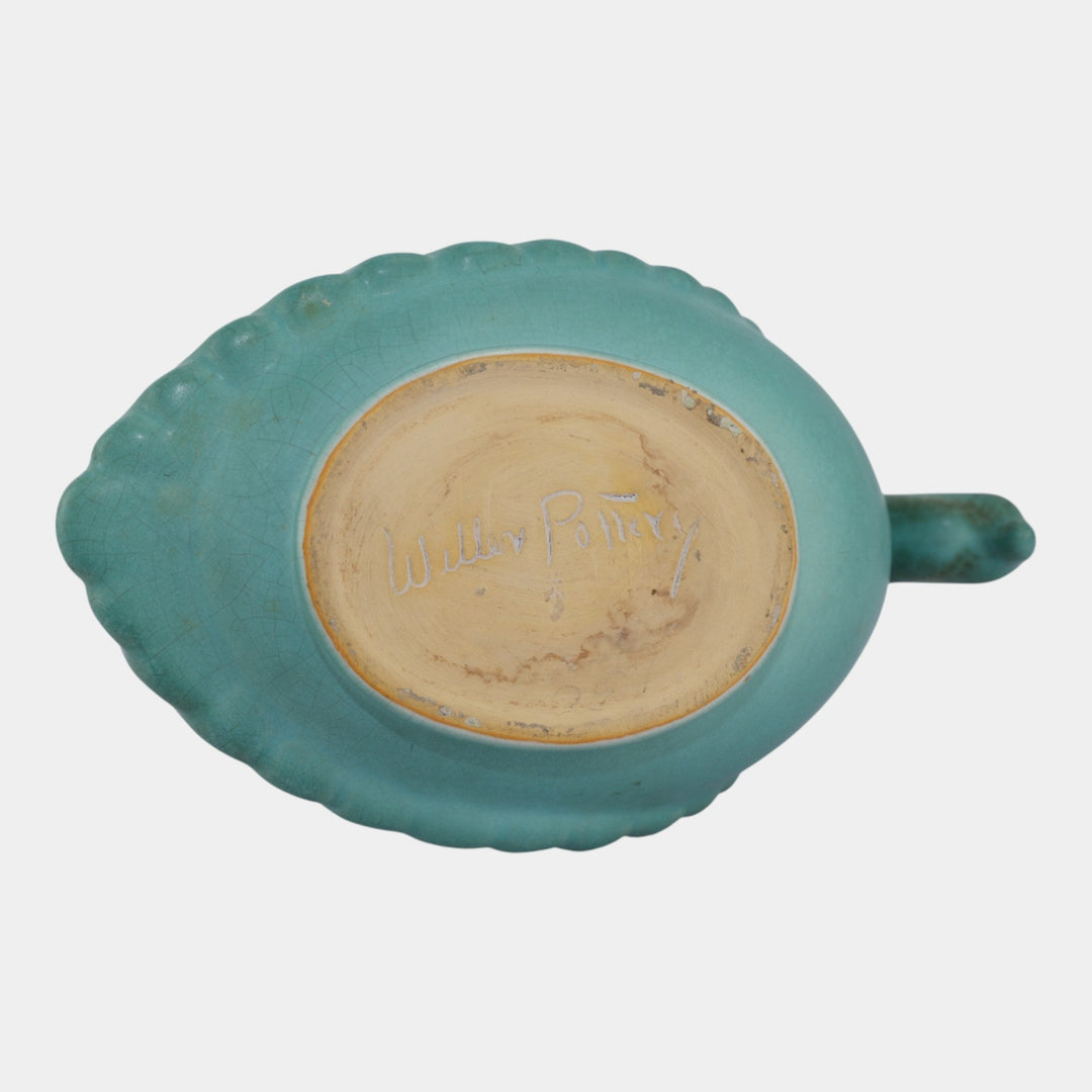 Weller Cactus Line 1930s Matte Turquoise Art Pottery Novelty Pelican Planter