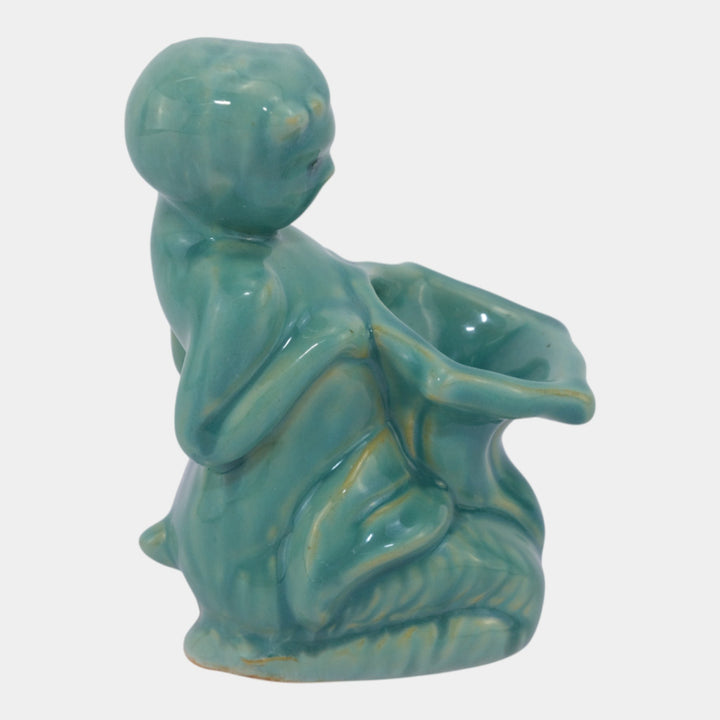 Weller Cactus Line 1930s Vintage Pottery Novelty Figural Pan Planter - Just Art Pottery