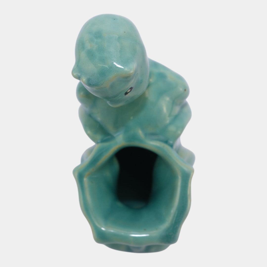 Weller Cactus Line 1930s Vintage Pottery Novelty Figural Pan Planter - Just Art Pottery