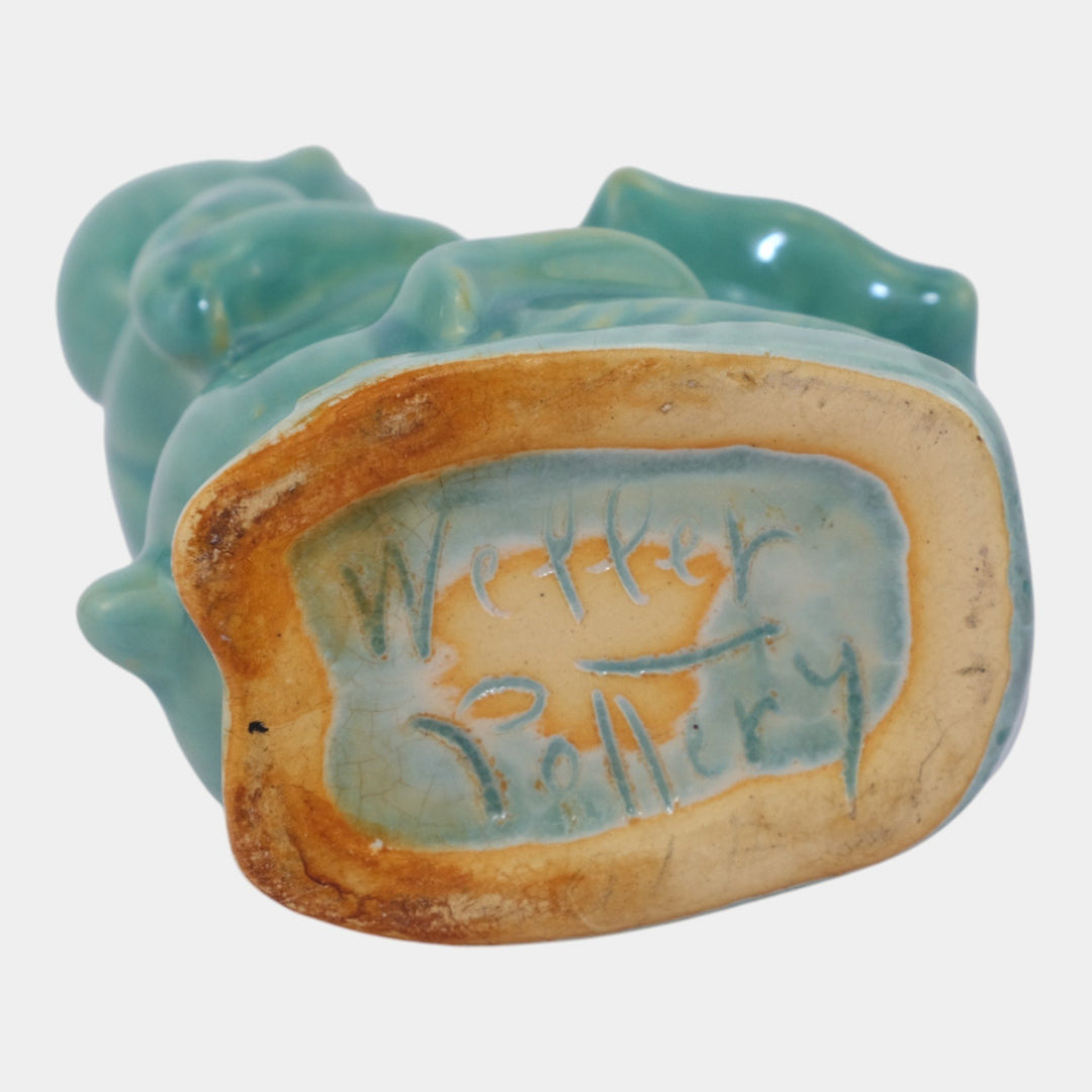 Weller Cactus Line 1930s Vintage Pottery Novelty Figural Pan Planter - Just Art Pottery