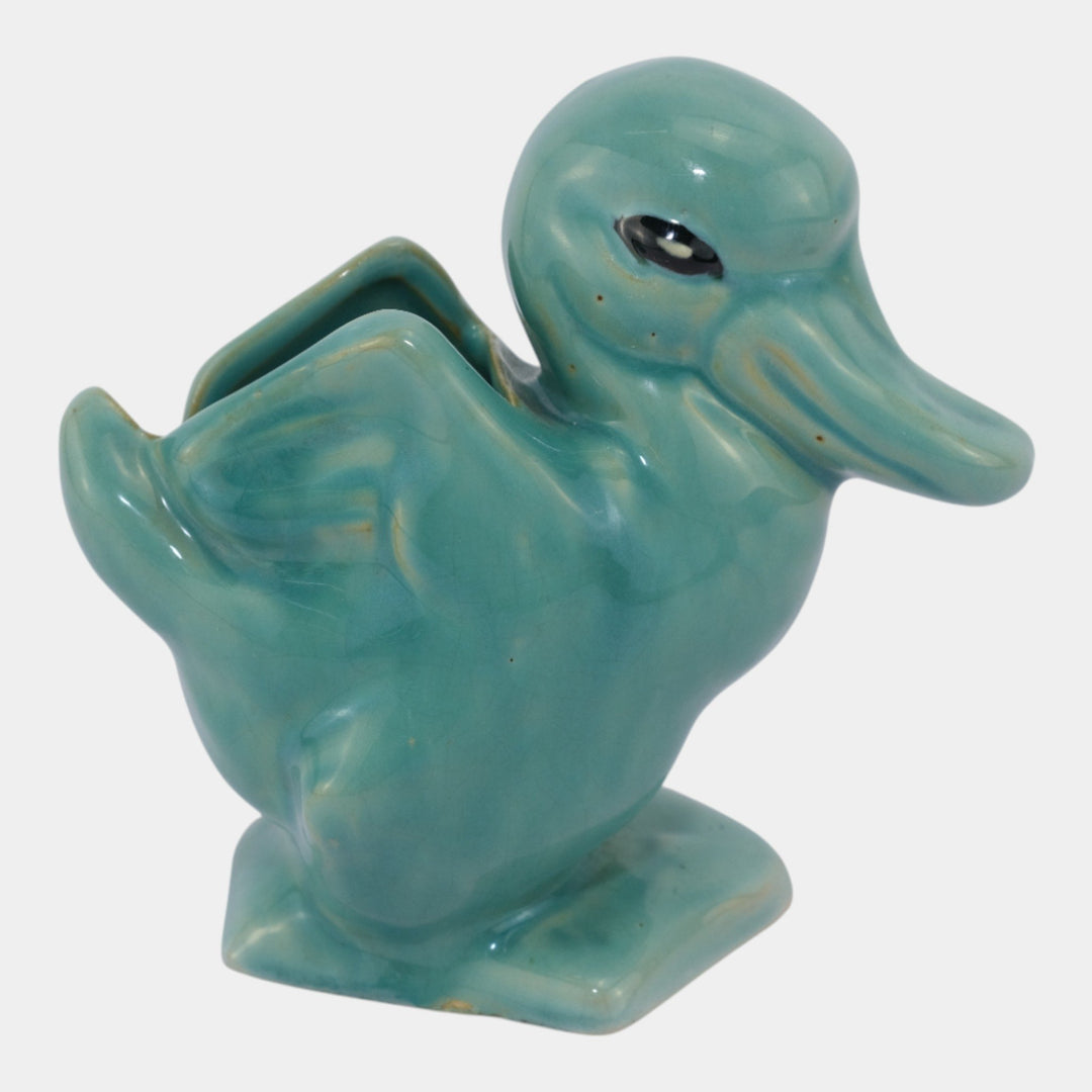 Weller Cactus Line 1930s Vintage Pottery Novelty Ceramic Duck Figural Planter - Just Art Pottery