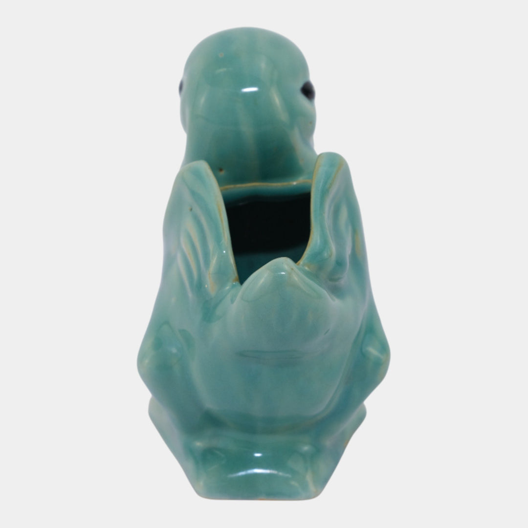 Weller Cactus Line 1930s Vintage Pottery Novelty Ceramic Duck Figural Planter - Just Art Pottery