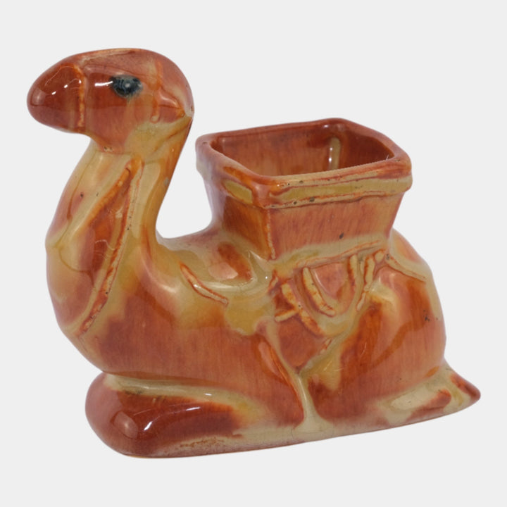 Weller Cactus Line 1930s Vintage Pottery Brown Novelty Camel Figural Planter