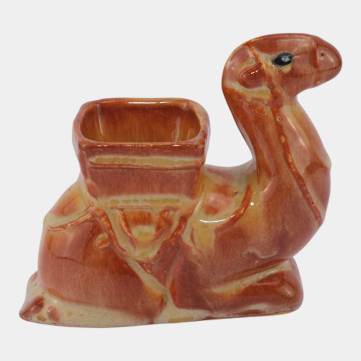 Weller Cactus Line 1930s Vintage Pottery Brown Novelty Camel Figural Planter