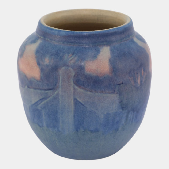 Newcomb College 1926 Art Pottery Twilight Scenic Landscape House Vase Irvine