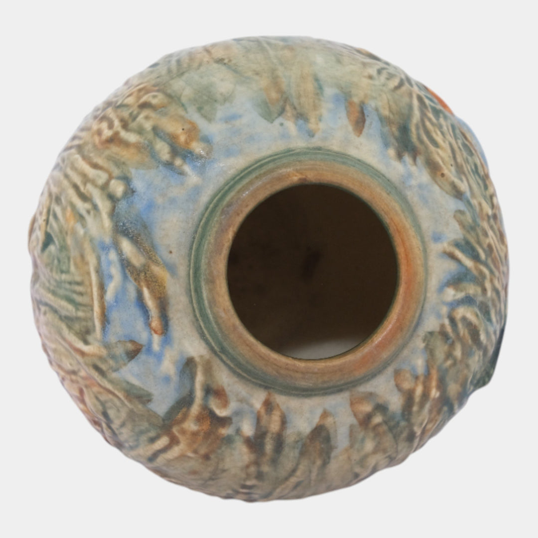 Weller Glendale 1920s Vintage Art Pottery Bird In A Nest Ceramic Vase