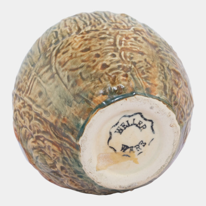 Weller Glendale 1920s Vintage Art Pottery Bird In A Nest Ceramic Vase