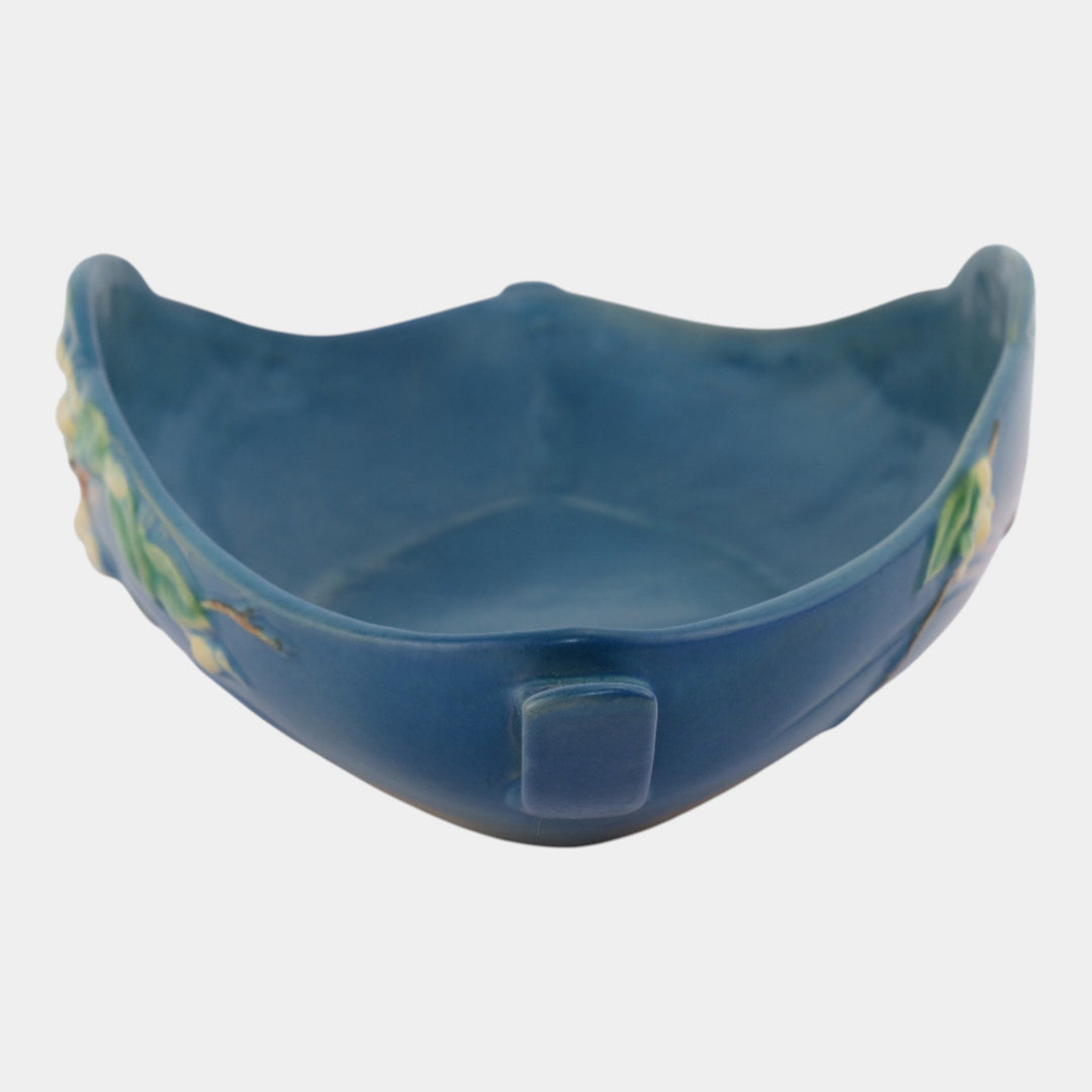 Roseville Snowberry Blue 1947 Mid Century Modern Art Pottery Console Bowl 1BL-14