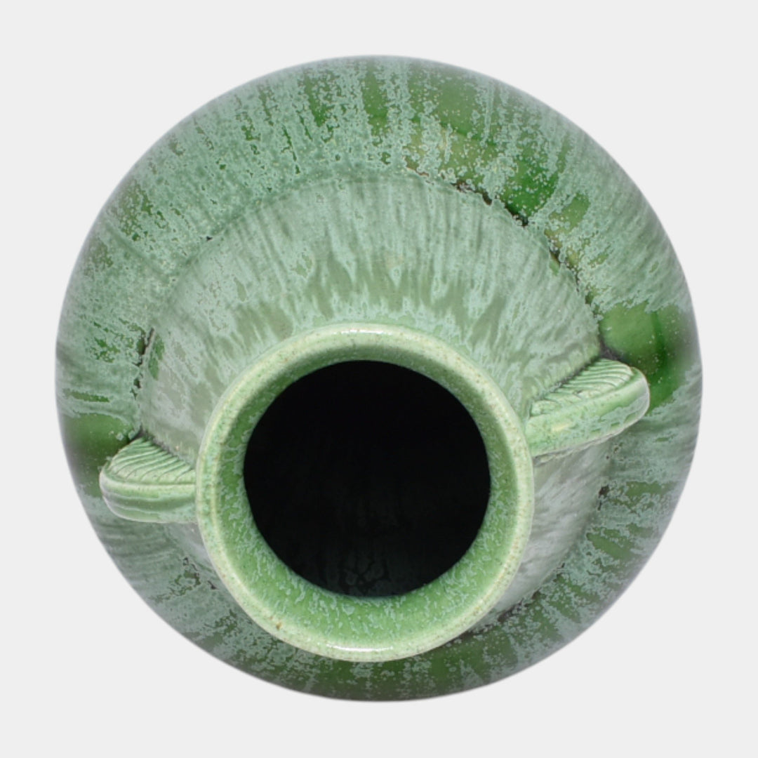 Amaco American Art And Clay Company Art Deco Mottled Matte Green Ceramic Vase 51 - Just Art Pottery