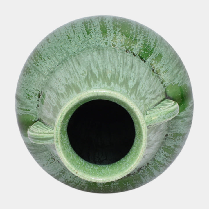 Amaco American Art And Clay Company Art Deco Mottled Matte Green Ceramic Vase 51 - Just Art Pottery