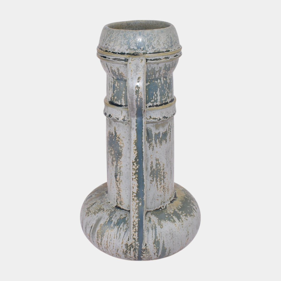 Amaco American Art And Clay Company Matte And Metallic Gray Handled Vase 48