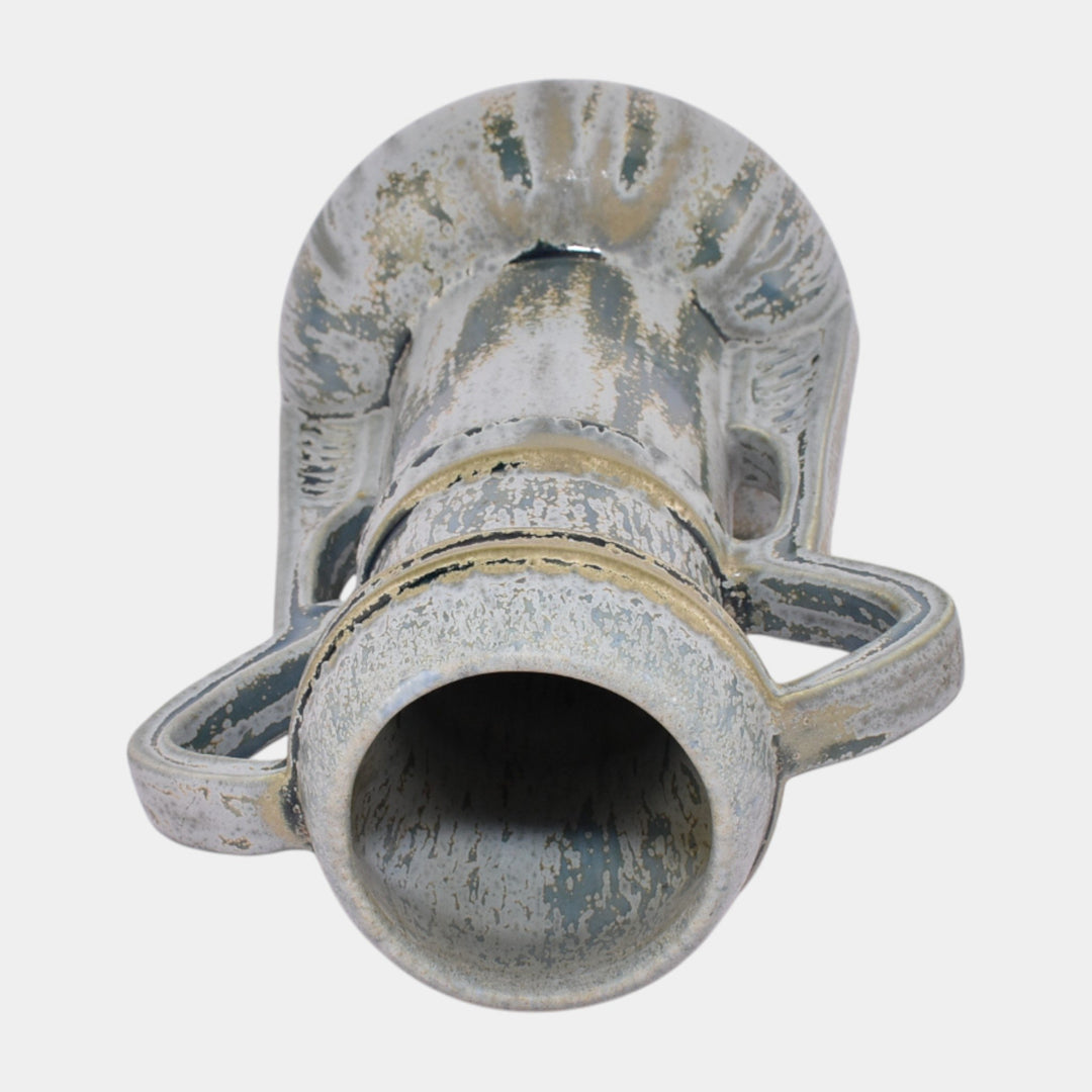 Amaco American Art And Clay Company Matte And Metallic Gray Handled Vase 48