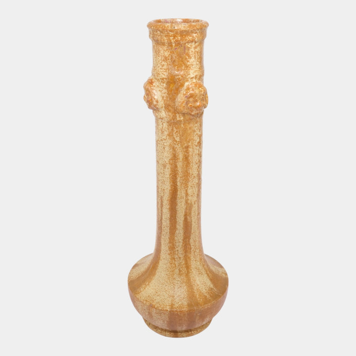 Roseville Crystalis 1906 Vintage Art Pottery Yellow Cherub Vase C64-14 - Just Art Pottery