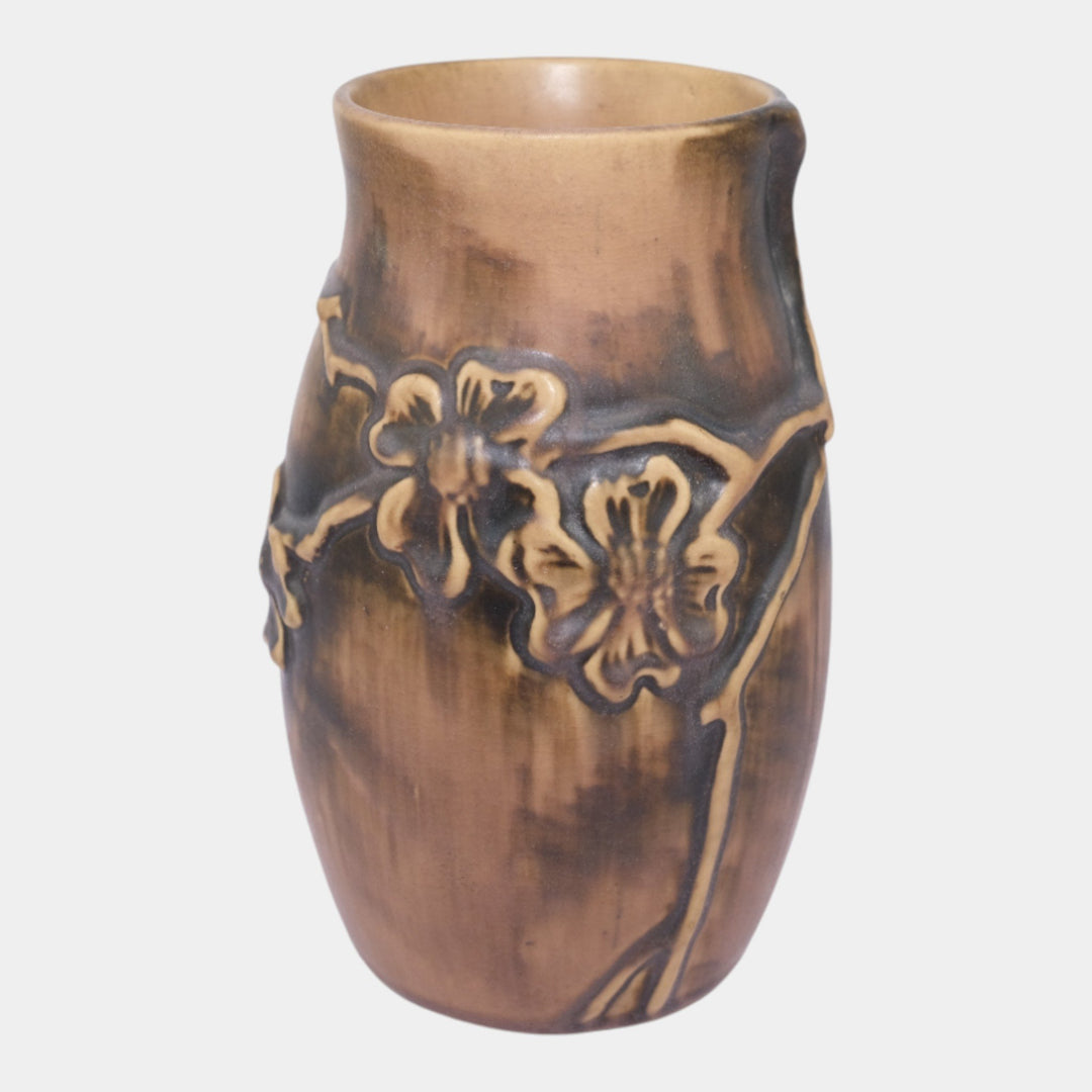 Roseville Dogwood Trial Glaze Brown Vintage Art Pottery Vase - Just Art Pottery