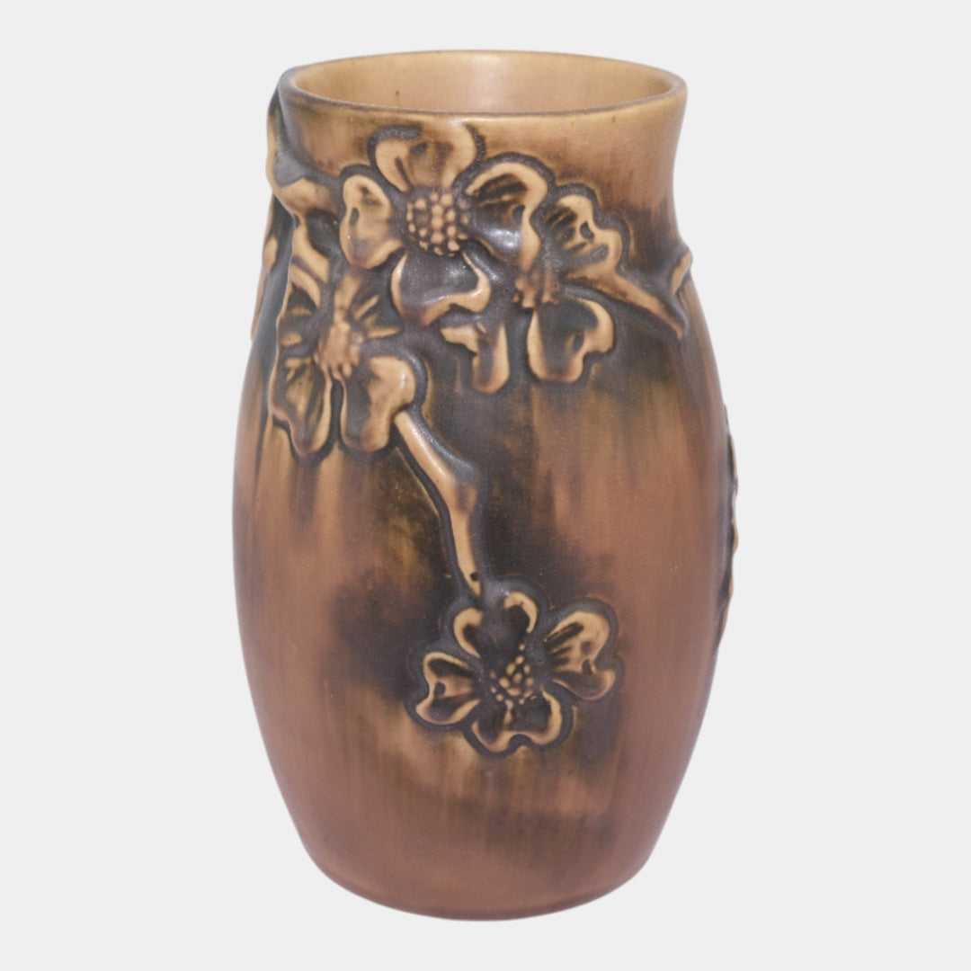 Roseville Dogwood Trial Glaze Brown Vintage Art Pottery Vase - Just Art Pottery