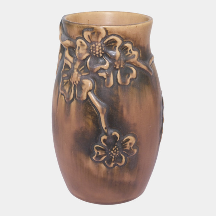 Roseville Dogwood Trial Glaze Brown Vintage Art Pottery Vase - Just Art Pottery