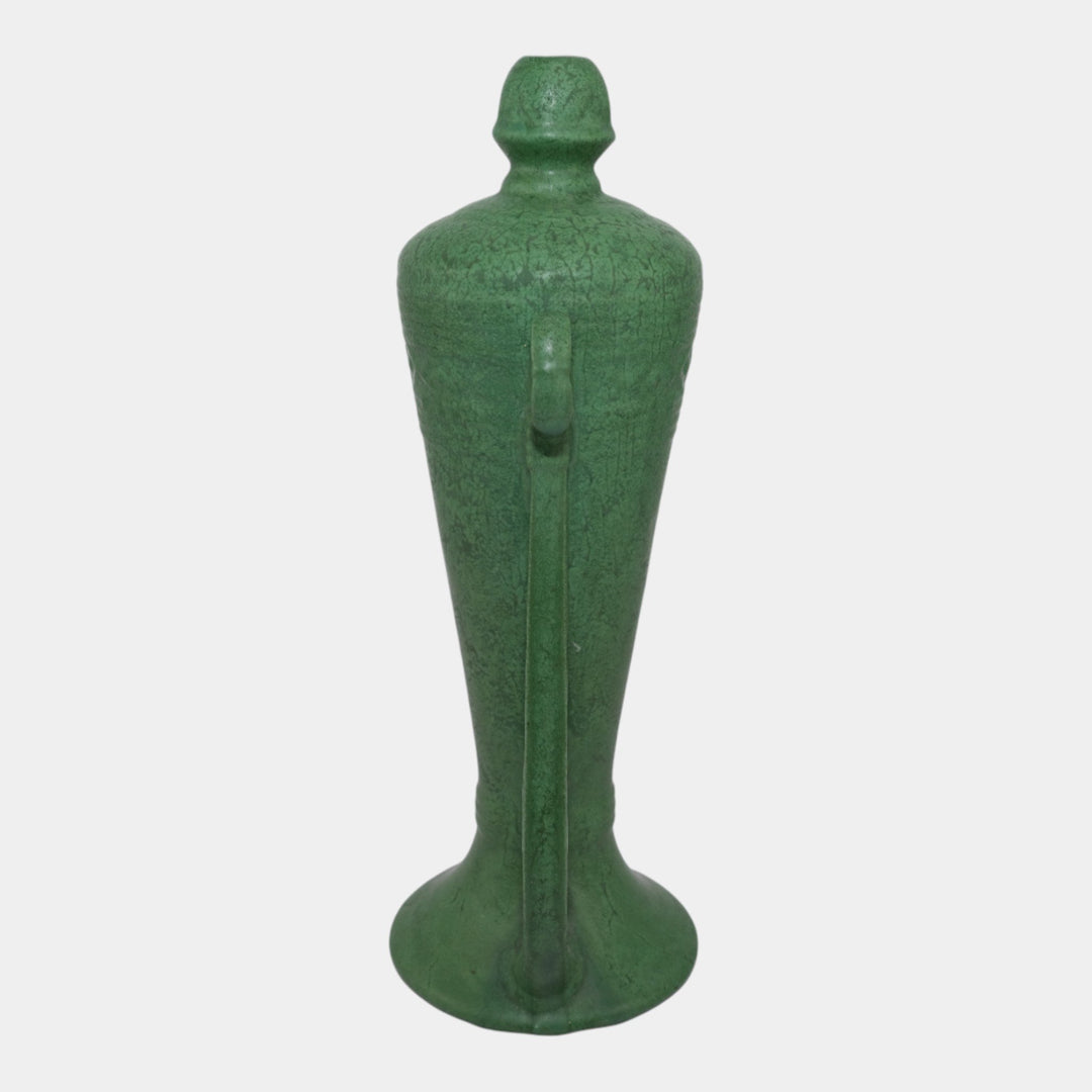 Roseville Egypto 1905 Arts and Crafts Pottery Matte Green Ceramic Vase E46-12 - Just Art Pottery