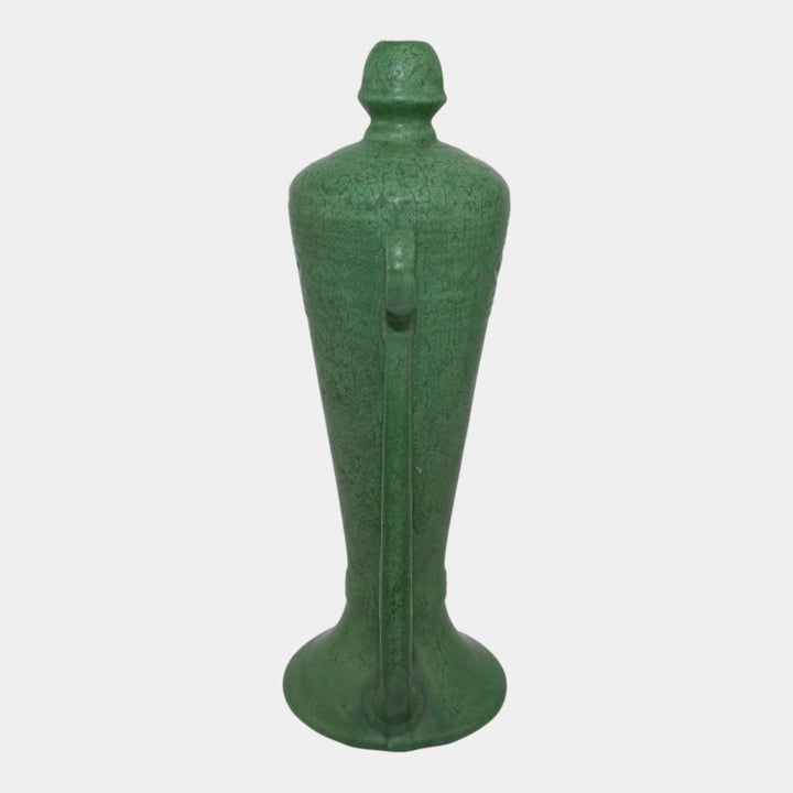 Roseville Egypto 1905 Arts and Crafts Pottery Matte Green Ceramic Vase E46-12 - Just Art Pottery