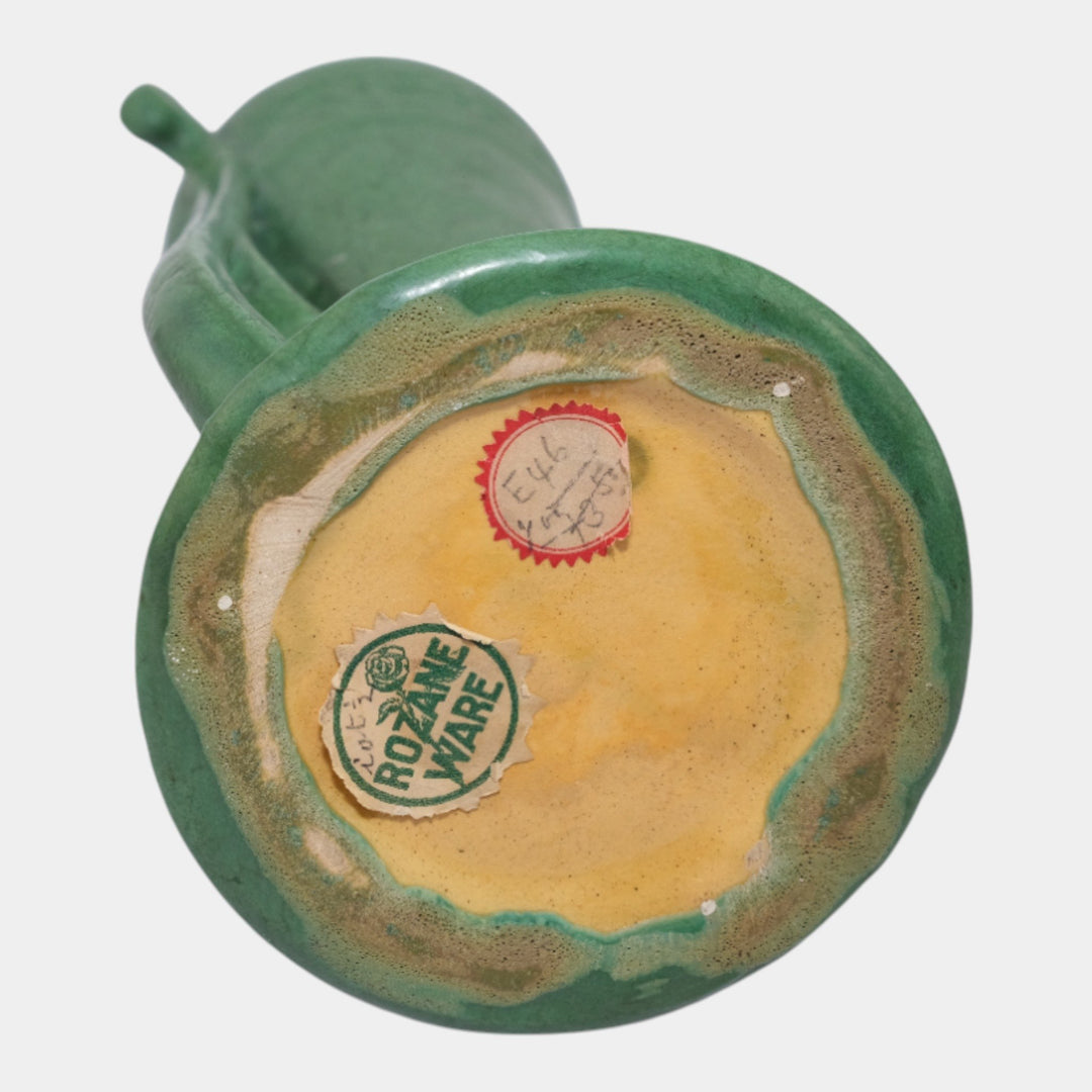 Roseville Egypto 1905 Arts and Crafts Pottery Matte Green Ceramic Vase E46-12 - Just Art Pottery