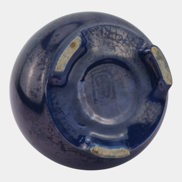 Roseville Pottery Pauleo 1914 Vintage Art Pottery Blue Luster Vase 43