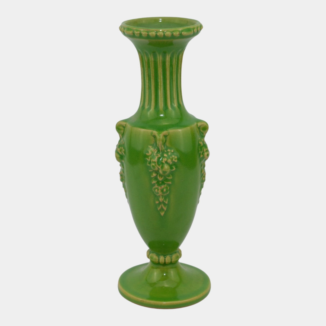 Roseville Savona 1928 Vintage Art Pottery Chartreuse Green Bud Vase 209-10